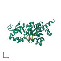 PDB entry 1m2j coloured by chain, front view.