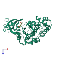 PDB entry 1m2p coloured by chain, top view.