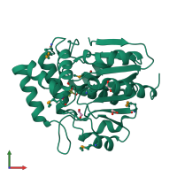 PDB entry 1m33 coloured by chain, front view.