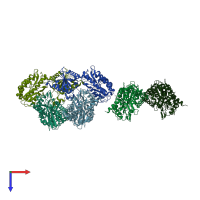 PDB entry 1m35 coloured by chain, top view.