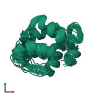 PDB entry 1m39 coloured by chain, ensemble of 25 models, front view.