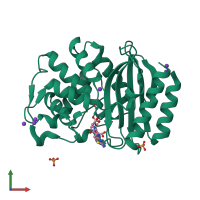 PDB entry 1m40 coloured by chain, front view.