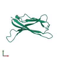 PDB entry 1m42 coloured by chain, front view.