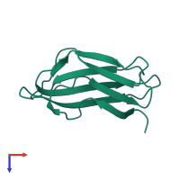 PDB entry 1m42 coloured by chain, top view.