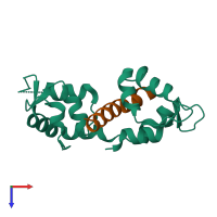 PDB entry 1m45 coloured by chain, top view.