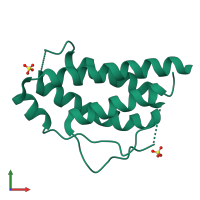 PDB entry 1m47 coloured by chain, front view.