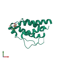 PDB entry 1m4a coloured by chain, front view.