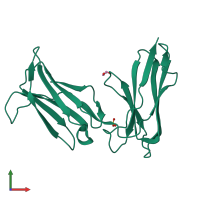 PDB entry 1m4k coloured by chain, front view.