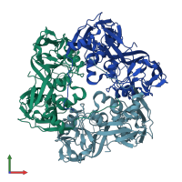 PDB entry 1m4x coloured by chain, front view.