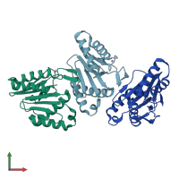 PDB entry 1m4y coloured by chain, front view.