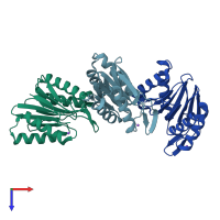 PDB entry 1m4y coloured by chain, top view.