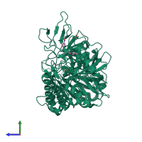 PDB entry 1m51 coloured by chain, side view.