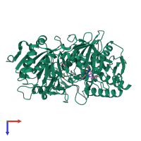 PDB entry 1m51 coloured by chain, top view.