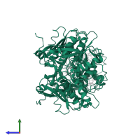 Cystathionine beta-synthase in PDB entry 1m54, assembly 1, side view.