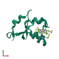 PDB entry 1m59 coloured by chain, front view.