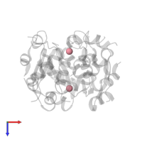 COBALT (II) ION in PDB entry 1m5a, assembly 1, top view.