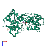 PDB entry 1m5d coloured by chain, top view.