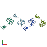 PDB entry 1m5y coloured by chain, front view.