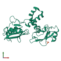 PDB entry 1m61 coloured by chain, front view.