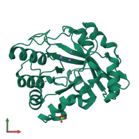 PDB entry 1m65 coloured by chain, front view.