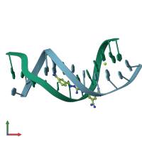 PDB entry 1m6f coloured by chain, front view.
