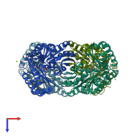 PDB entry 1m6s coloured by chain, top view.