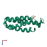 PDB entry 1m6t coloured by chain, top view.