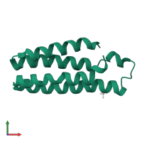 Soluble cytochrome b562 in PDB entry 1m6t, assembly 1, front view.