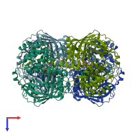 PDB entry 1m7s coloured by chain, top view.