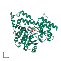 PDB entry 1m7y coloured by chain, front view.