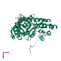 PDB entry 1m7y coloured by chain, top view.