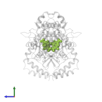 PROTOPORPHYRIN IX CONTAINING FE in PDB entry 1m7z, assembly 1, side view.