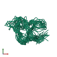 PDB entry 1m8m coloured by chain, ensemble of 12 models, front view.