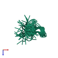 PDB entry 1ma5 coloured by chain, ensemble of 31 models, top view.