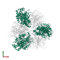 ATP synthase subunit alpha, mitochondrial in PDB entry 1mab, assembly 1, front view.