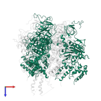 ATP synthase subunit alpha, mitochondrial in PDB entry 1mab, assembly 1, top view.