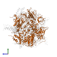 ATP synthase subunit beta, mitochondrial in PDB entry 1mab, assembly 1, side view.