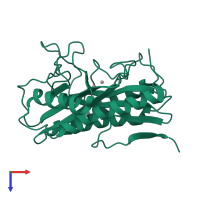 PDB entry 1mat coloured by chain, top view.