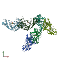 PDB entry 1maw coloured by chain, front view.