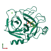 PDB entry 1max coloured by chain, front view.