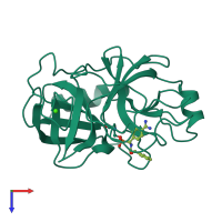 PDB entry 1max coloured by chain, top view.