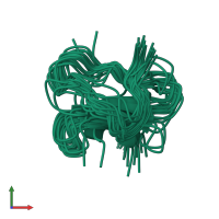 PDB entry 1mb6 coloured by chain, ensemble of 20 models, front view.