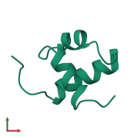 PDB entry 1mbg coloured by chain, front view.