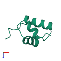 PDB entry 1mbg coloured by chain, top view.