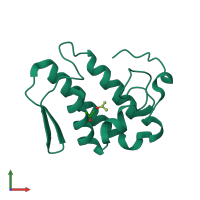PDB entry 1mc2 coloured by chain, front view.