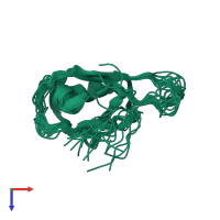 PDB entry 1mc7 coloured by chain, ensemble of 20 models, top view.