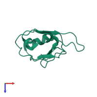 Segment polarity protein dishevelled homolog DVL-1 in PDB entry 1mc7, assembly 1, top view.