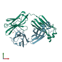 PDB entry 1mcn coloured by chain, front view.