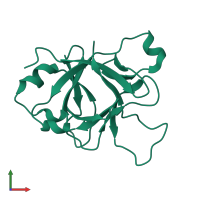 PDB entry 1md6 coloured by chain, front view.