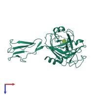 PDB entry 1md7 coloured by chain, top view.